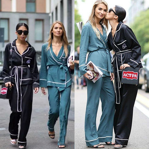 睡衣風(fēng)街拍 睡衣風(fēng)襯衫搭配 睡衣風(fēng)街拍 睡衣風(fēng)襯衫搭配