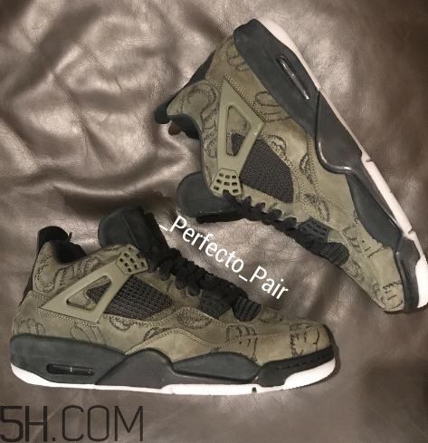 kaws與air jordan 4聯(lián)名橄欖綠版本實(shí)物什么樣？