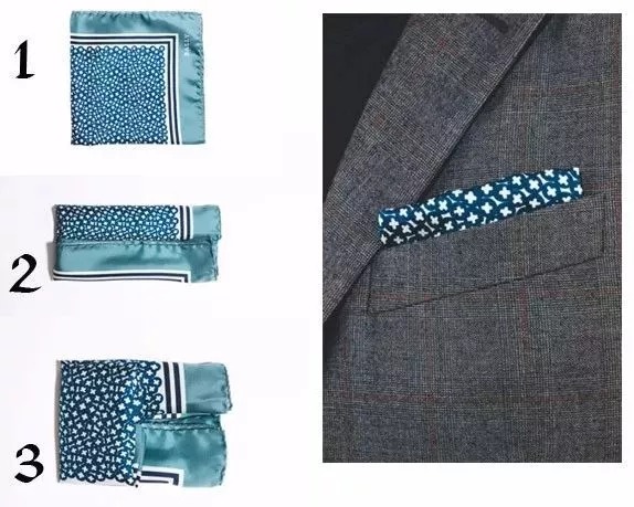 口袋巾的四種折法與面料選擇 口袋巾的四種折法與面料選擇