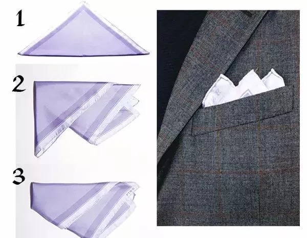 口袋巾的四種折法與面料選擇 口袋巾的四種折法與面料選擇