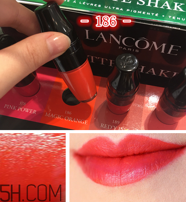 蘭蔻搖搖樂啞光唇釉186是什么顏色？蘭蔻氣墊光霧唇露試色