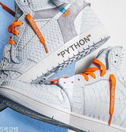 off white與aj 1聯(lián)名款白色蟒皮定制版在哪買_多少錢？