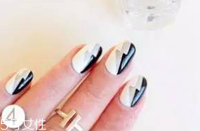 黑白灰美甲圖片 黑白灰三色漂亮美甲圖 黑白灰美甲圖片 黑白灰三色漂亮美甲圖