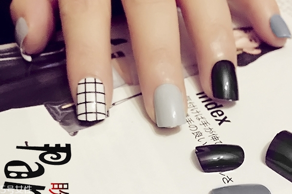黑白灰美甲圖片 黑白灰三色漂亮美甲圖 黑白灰美甲圖片 黑白灰三色漂亮美甲圖