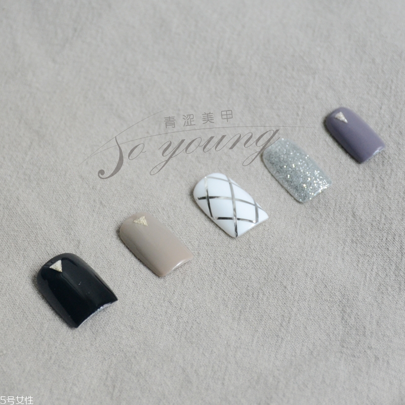 黑白灰美甲圖片 黑白灰三色漂亮美甲圖 黑白灰美甲圖片 黑白灰三色漂亮美甲圖