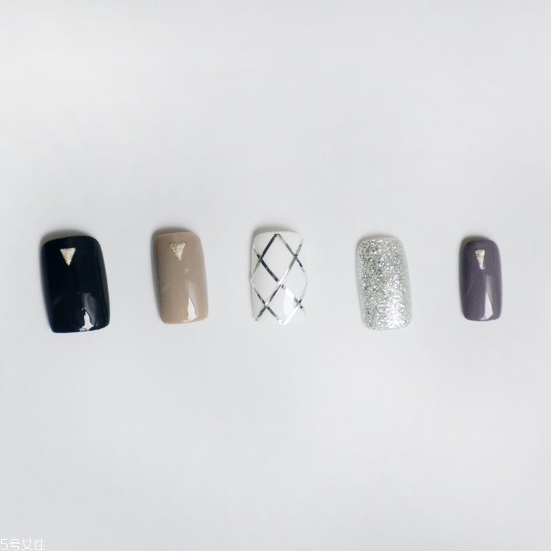 黑白灰美甲圖片 黑白灰三色漂亮美甲圖 黑白灰美甲圖片 黑白灰三色漂亮美甲圖