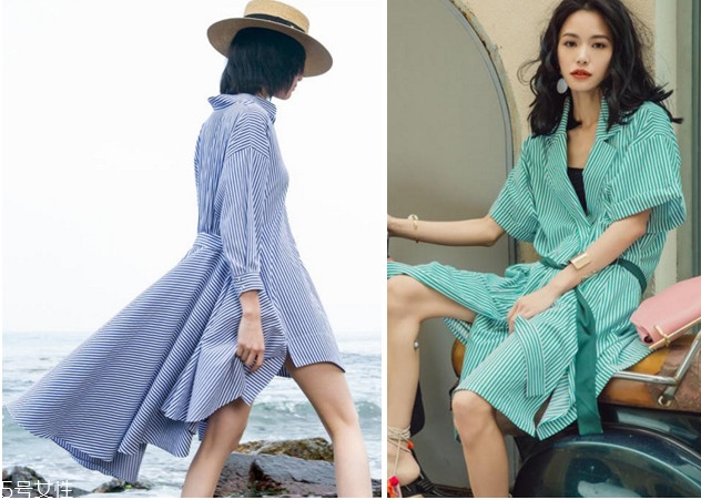 條紋襯衫裙圖片欣賞 條紋襯衫裙怎么搭配 條紋襯衫裙圖片欣賞 條紋襯衫裙怎么搭配
