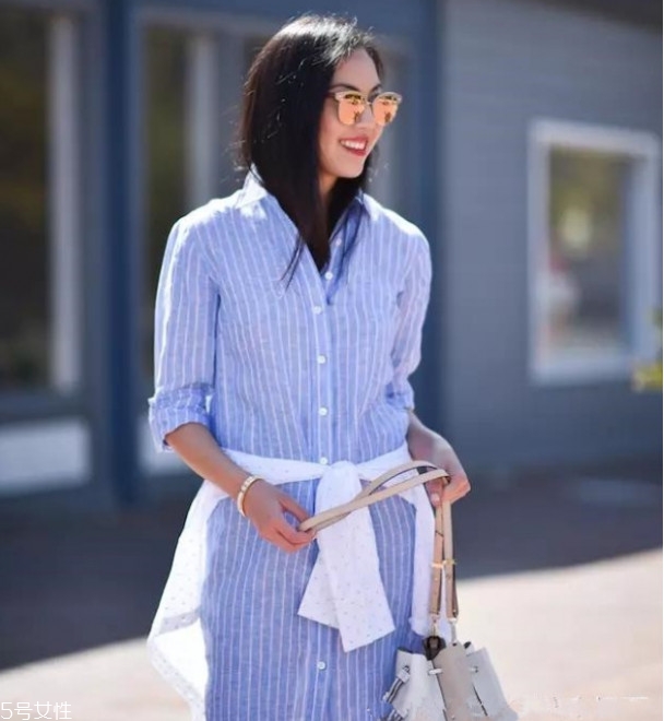 條紋襯衫裙圖片欣賞 條紋襯衫裙怎么搭配 條紋襯衫裙圖片欣賞 條紋襯衫裙怎么搭配