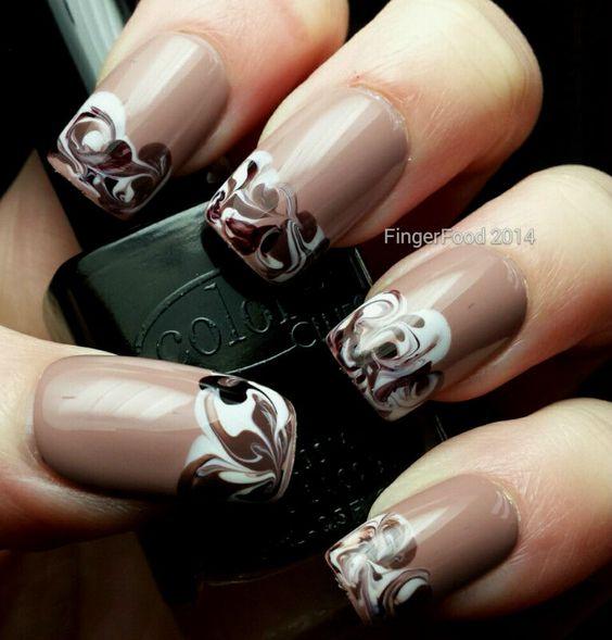咖啡拉花美甲配什么顏色好看 拉花美甲圖片大全 咖啡拉花美甲配什么顏色好看 拉花美甲圖片大全