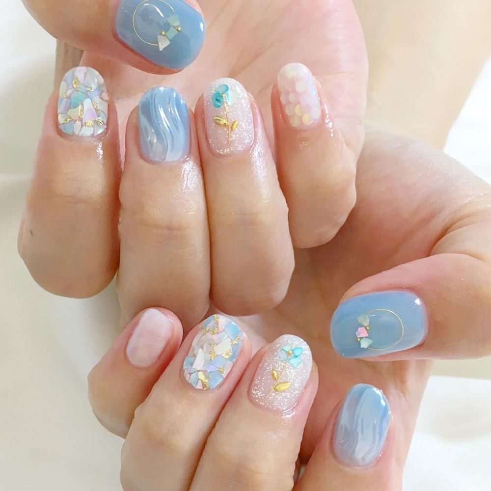 小清新藍(lán)色系美甲圖片大全 小清新藍(lán)色系美甲圖片大全