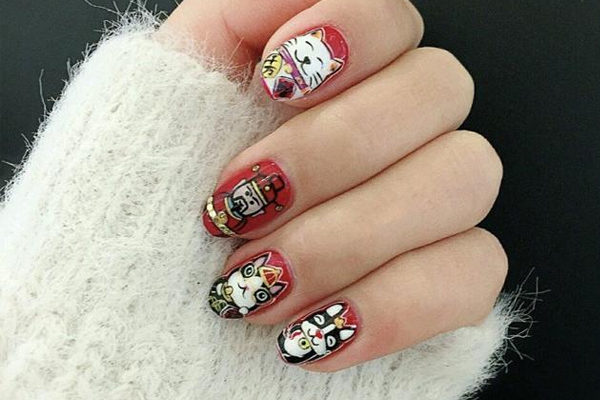 招財貓美甲圖片 軟萌的招財貓美甲 招財貓美甲圖片 軟萌的招財貓美甲