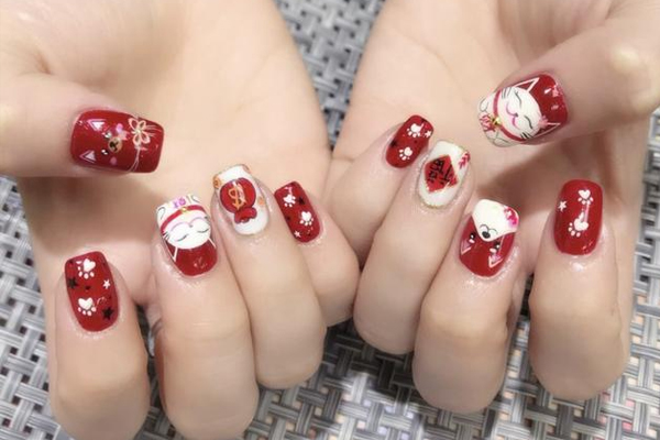 招財貓美甲圖片 軟萌的招財貓美甲 招財貓美甲圖片 軟萌的招財貓美甲